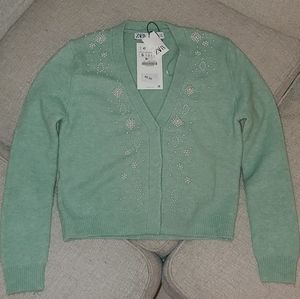 Zara Beaded Pearl Cardigan
